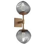 Luna Double Wall Sconce - Novel Brass / Smoke Geo