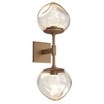 Luna Double Wall Sconce - Novel Brass / Amber Zircon