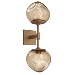 Luna Double Wall Sconce - Novel Brass / Bronze Zircon