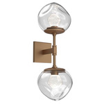 Luna Double Wall Sconce - Novel Brass / Clear Zircon