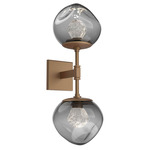 Luna Double Wall Sconce - Novel Brass / Smoke Zircon