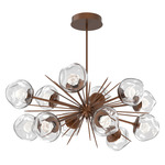 Luna Oval Starburst Chandelier - Burnished Bronze / Clear Zircon