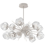 Luna Oval Starburst Chandelier - Beige Silver / Clear Floret