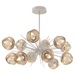 Luna Oval Starburst Chandelier - Beige Silver / Bronze Geo