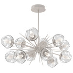 Luna Oval Starburst Chandelier - Beige Silver / Clear Geo