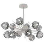 Luna Oval Starburst Chandelier - Beige Silver / Smoke Geo