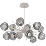 Luna Oval Starburst Chandelier - Beige Silver / Smoke Zircon