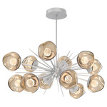 Luna Oval Starburst Chandelier - Classic Silver / Bronze Floret