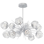 Luna Oval Starburst Chandelier - Classic Silver / Clear Floret