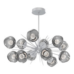 Luna Oval Starburst Chandelier - Classic Silver / Smoke Floret