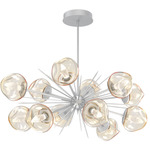 Luna Oval Starburst Chandelier - Classic Silver / Amber Geo