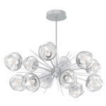 Luna Oval Starburst Chandelier - Classic Silver / Clear Geo