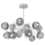 Luna Oval Starburst Chandelier - Classic Silver / Smoke Geo