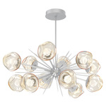 Luna Oval Starburst Chandelier - Classic Silver / Amber Zircon