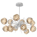 Luna Oval Starburst Chandelier - Classic Silver / Bronze Zircon