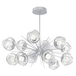 Luna Oval Starburst Chandelier - Classic Silver / Clear Zircon