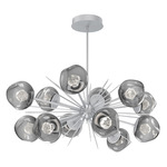 Luna Oval Starburst Chandelier - Classic Silver / Smoke Zircon