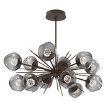 Luna Oval Starburst Chandelier - Flat Bronze / Smoke Floret