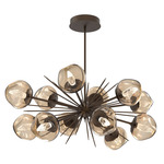 Luna Oval Starburst Chandelier - Flat Bronze / Bronze Geo