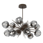 Luna Oval Starburst Chandelier - Flat Bronze / Smoke Geo