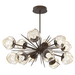 Luna Oval Starburst Chandelier - Flat Bronze / Amber Zircon