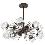 Luna Oval Starburst Chandelier - Flat Bronze / Clear Zircon