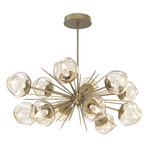 Luna Oval Starburst Chandelier - Gilded Brass / Amber Geo