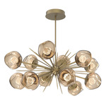 Luna Oval Starburst Chandelier - Gilded Brass / Bronze Zircon