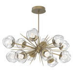 Luna Oval Starburst Chandelier - Gilded Brass / Clear Zircon