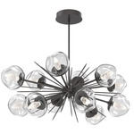 Luna Oval Starburst Chandelier - Graphite / Clear Geo