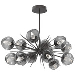 Luna Oval Starburst Chandelier - Graphite / Smoke Geo