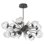 Luna Oval Starburst Chandelier - Graphite / Clear Zircon