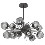 Luna Oval Starburst Chandelier - Graphite / Smoke Zircon