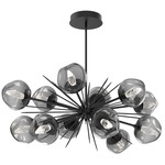 Luna Oval Starburst Chandelier - Matte Black / Smoke Geo