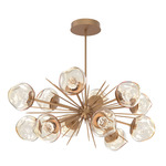 Luna Oval Starburst Chandelier - Novel Brass / Amber Floret