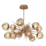 Luna Oval Starburst Chandelier - Novel Brass / Bronze Floret