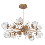 Luna Oval Starburst Chandelier - Novel Brass / Clear Floret