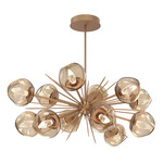 Luna Oval Starburst Chandelier - Novel Brass / Bronze Geo