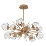 Luna Oval Starburst Chandelier - Novel Brass / Clear Geo