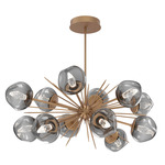 Luna Oval Starburst Chandelier - Novel Brass / Smoke Geo