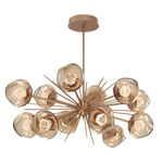 Luna Oval Starburst Chandelier - Novel Brass / Bronze Zircon