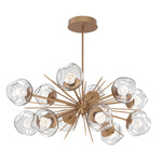 Luna Oval Starburst Chandelier - Novel Brass / Clear Zircon