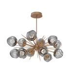 Luna Oval Starburst Chandelier - Novel Brass / Smoke Zircon