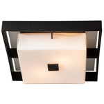 Shadow Box Outdoor Ceiling Flush Light - Coastal Black / Coastal Burnished Steel