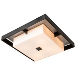 Shadow Box Outdoor Ceiling Flush Light - Coastal Black / Coastal Dark Smoke