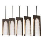 Cypress Linear Multi Light Pendant - Oil Rubbed Bronze / Seeded Clear