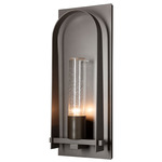 Triomphe Outdoor Wall Light - Coastal Dark Smoke / Seeded Clear