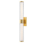 Castor Bathroom Vanity Light - Aged Brass / Clear / White