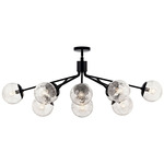 Silvarious Linear Convertible Chandelier - Black / Clear Crackle