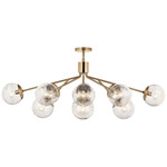 Silvarious Linear Convertible Chandelier - Champagne Bronze / Clear Crackle